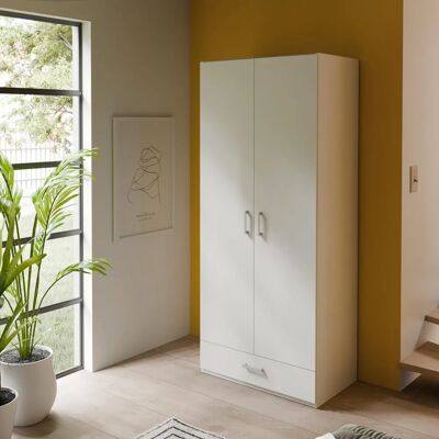FORTE Kleiderschrank - Weiß, 88,9x210,5cm, 2 Türen - Kleiderschrank FORTE Kleiderschrank - Weiß, 88,9x210,5cm, 2 Türen - Kleiderschrank