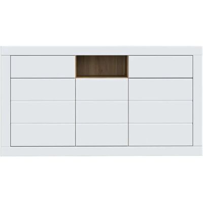 Höffner Weiß/Mauvella Eiche Sideboard - Lefkadas, Geräumiger Stauraum, Moderner Stil Höffner Weiß/Mauvella Eiche Sideboard - Lefkadas, Geräumiger Stauraum, Moderner Stil