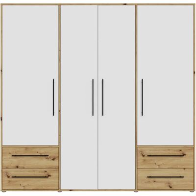 FORTE Mokkaris - Kleiderschrank mit 4 Türen - Langlebige Melamin-Oberfläche FORTE Mokkaris - Kleiderschrank mit 4 Türen - Langlebige Melamin-Oberfläche