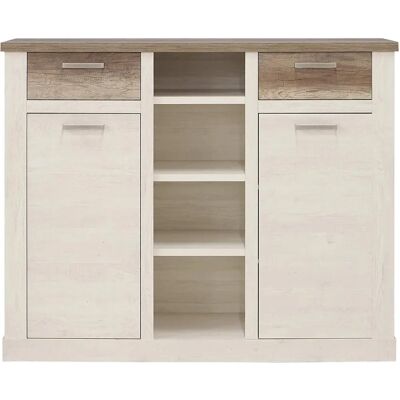 Forte Duro Weiß/Eiche Antik Highboard - Stauraum & Büromöbel Forte Duro Weiß/Eiche Antik Highboard - Stauraum & Büromöbel