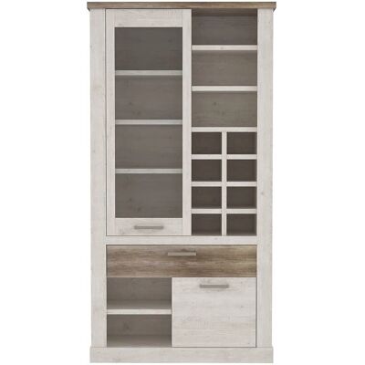 Forte Duro Weiß/Eiche Antik Glastür Vitrine Forte Duro Weiß/Eiche Antik Glastür Vitrine