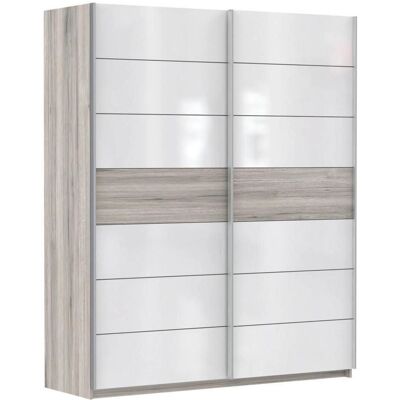 Forte Rondino Sandeiche Hochglanz Schwebetürenschrank - Kleiderschrank Forte Rondino Sandeiche Hochglanz Schwebetürenschrank - Kleiderschrank