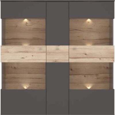 Forte Como Vitrine mit Beleuchtung - 3-türiger Glaskabinett Forte Como Vitrine mit Beleuchtung - 3-türiger Glaskabinett