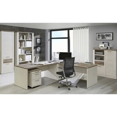 Forte Duro Schreibtischplatte - 80x80x72,2 cm, Weiß/Antik Eiche Forte Duro Schreibtischplatte - 80x80x72,2 cm, Weiß/Antik Eiche