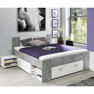 FORTE Bob Stauraumbett - 140x200cm, Grau, Betonoptik FORTE Bob Stauraumbett - 140x200cm, Grau, Betonoptik