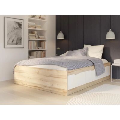 Lit de rangement Forte Vankka - Design scandinave - 140x190cm - Publicité Lit de rangement Forte Vankka - Design scandinave - 140x190cm - Publicité