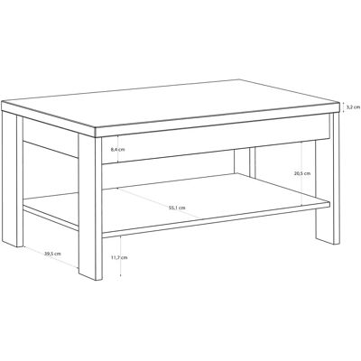 Höffner Toneo - Rechteckiger Couchtisch - Tische Höffner Toneo - Rechteckiger Couchtisch - Tische