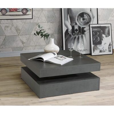FORTE Dunkelgrauer Quadratischer Couchtisch - Couchtisch FORTE Dunkelgrauer Quadratischer Couchtisch - Couchtisch