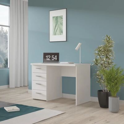 FORTE NET Weiß Schreibtisch - 4 Schubladen, 110cm breit FORTE NET Weiß Schreibtisch - 4 Schubladen, 110cm breit