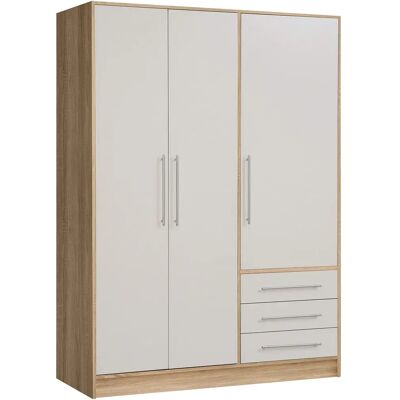 Forte JUPITER Armoire 3 Portes Sonoma Chêne Blanc - Publicité Forte JUPITER Armoire 3 Portes Sonoma Chêne Blanc - Publicité