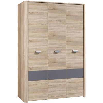 Forte Yoop 3-türiger Kleiderschrank - Sonoma Eiche/Grau Anthrazit Forte Yoop 3-türiger Kleiderschrank - Sonoma Eiche/Grau Anthrazit
