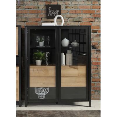 Furniture To Go High Rock Extra Wide Display Cabinet - Sideboard, Schwarz, Eiche Furniture To Go High Rock Extra Wide Display Cabinet - Sideboard, Schwarz, Eiche