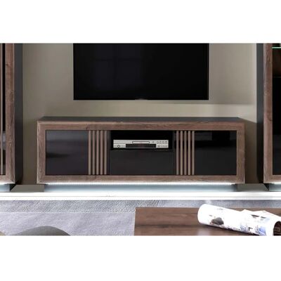 Forte Savona Sideboard - Schwarz, Eiche, Hochglanz Forte Savona Sideboard - Schwarz, Eiche, Hochglanz