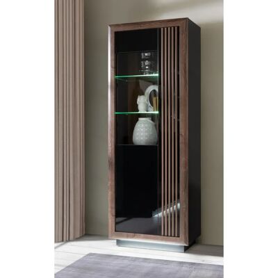 Forte Savona Sideboard - Schwarz & Walnuss - 73,3x42,3x197cm Forte Savona Sideboard - Schwarz & Walnuss - 73,3x42,3x197cm