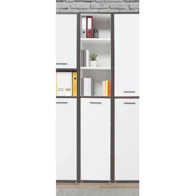 Forte Keflav Aktenregal - 6 Fächer - Weiß / Wolfram Grau - Aktenschrank Forte Keflav Aktenregal - 6 Fächer - Weiß / Wolfram Grau - Aktenschrank