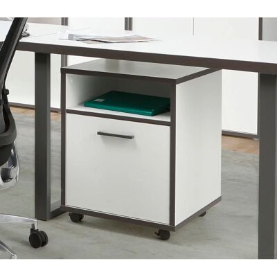 Forte Keflav Rollcontainer - 49,8x64,6x52,2 cm, weiß/graphit, Büromöbel Forte Keflav Rollcontainer - 49,8x64,6x52,2 cm, weiß/graphit, Büromöbel