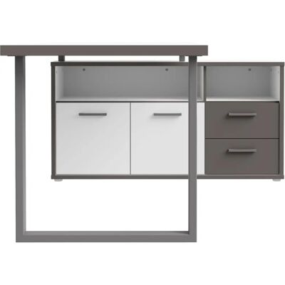 FORTE Keflav Weiß Schreibtisch mit Stauraum - Schreibtisch FORTE Keflav Weiß Schreibtisch mit Stauraum - Schreibtisch