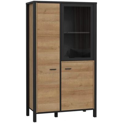 Furniture To Go High Rock Kleines Vitrinenschrank - Vitrine, Schwarz/Riviera Eiche Furniture To Go High Rock Kleines Vitrinenschrank - Vitrine, Schwarz/Riviera Eiche