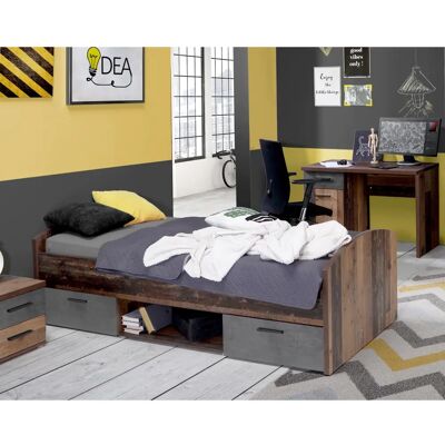 Forte Winnie Vintage Bettgestell - 90x200cm - Grau Forte Winnie Vintage Bettgestell - 90x200cm - Grau