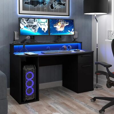 Forte Ayo Gaming-Tisch - RGB LED Moderner Schreibtisch Forte Ayo Gaming-Tisch - RGB LED Moderner Schreibtisch