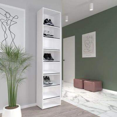 Forte Canberra Schuhregal - Schwarz-Weiß - 8 Regale Forte Canberra Schuhregal - Schwarz-Weiß - 8 Regale