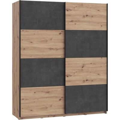 Forte Raven Artisan Eiche Dunkelgrau Kleiderschrank - 170x210x61 cm Forte Raven Artisan Eiche Dunkelgrau Kleiderschrank - 170x210x61 cm