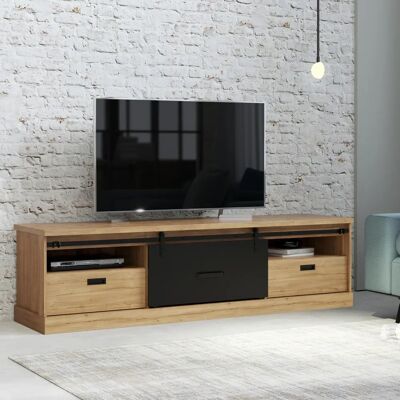 Forte Kaszimiro TV-Sideboard - Waterford Eiche & Schwarz Forte Kaszimiro TV-Sideboard - Waterford Eiche & Schwarz