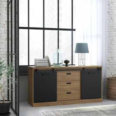 Forte Waterford Eiche Schwarzes Sideboard - Sideboard Forte Waterford Eiche Schwarzes Sideboard - Sideboard