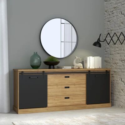FORTE Kaszimiro Schwarzes Sideboard - Sideboard FORTE Kaszimiro Schwarzes Sideboard - Sideboard