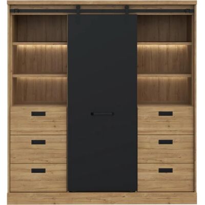 FORTE Kaszimiro Highboard - 148,4x160,2x52 cm - Schwarz FORTE Kaszimiro Highboard - 148,4x160,2x52 cm - Schwarz