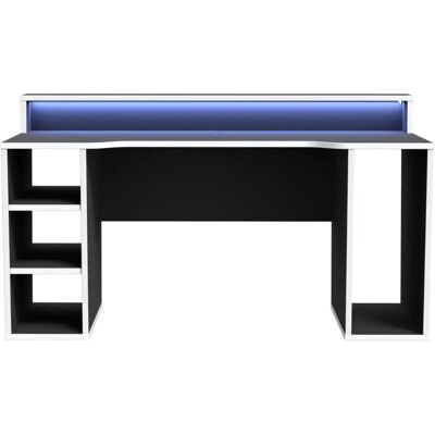 Forte Tezaur Schwarzer Gaming-Tisch mit RGB-Beleuchtung & Monitorablage Forte Tezaur Schwarzer Gaming-Tisch mit RGB-Beleuchtung & Monitorablage