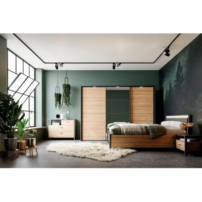 Forte High Rock Bettgestell - 160x200cm, Braun, LED-Beleuchtung Forte High Rock Bettgestell - 160x200cm, Braun, LED-Beleuchtung