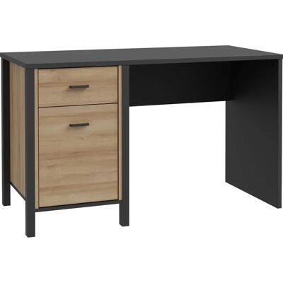 Forte High Rock Schreibtisch - Industrieller Look, Schwarz/Riviera Eiche Forte High Rock Schreibtisch - Industrieller Look, Schwarz/Riviera Eiche