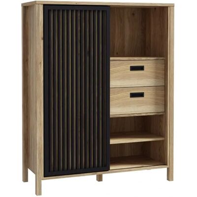 Forte Jytana Sideboard - Modernes Design - 2 Schiebetüren - 4 Regale Forte Jytana Sideboard - Modernes Design - 2 Schiebetüren - 4 Regale