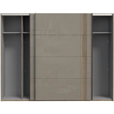 Forte tolóajtós szekrény - Eiche Antik/Beige Glanz - 220cm Szélesség Forte tolóajtós szekrény - Eiche Antik/Beige Glanz - 220cm Szélesség
