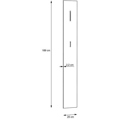 FORTE Garderobenpaneel Gr. B - 25x189x2,2cm - Garderobenpaneel FORTE Garderobenpaneel Gr. B - 25x189x2,2cm - Garderobenpaneel