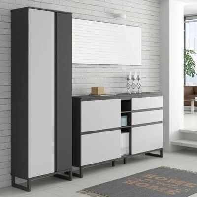 Forte Garderobenspiegel - 150x60cm, glänzend, grau Forte Garderobenspiegel - 150x60cm, glänzend, grau