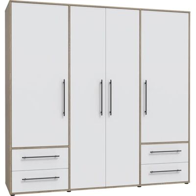Forte Mokkaris Weiß 4-Türer Kleiderschrank - Schrank Forte Mokkaris Weiß 4-Türer Kleiderschrank - Schrank