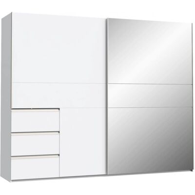 FORTE Schwebetürenschrank - 250cm x 200cm - Weiß - Schrank FORTE Schwebetürenschrank - 250cm x 200cm - Weiß - Schrank