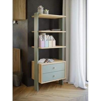 FORTE Regal - 3 Ablagen - Grün - 64,2x153,6x41,5cm - Regal FORTE Regal - 3 Ablagen - Grün - 64,2x153,6x41,5cm - Regal