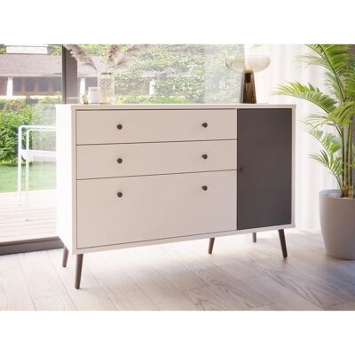 Forte Harlson EasyKlix Sideboard - weiß / Wolfram Grau - Sideboard Forte Harlson EasyKlix Sideboard - weiß / Wolfram Grau - Sideboard