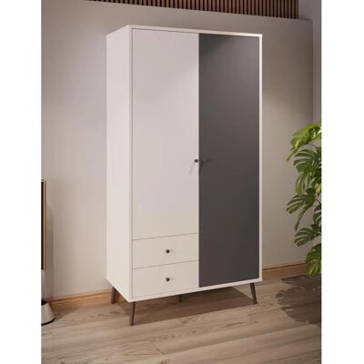 Forte Harllson EasyKlix White / Wolfram Grey - Drehtürenschrank Forte Harllson EasyKlix White / Wolfram Grey - Drehtürenschrank