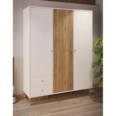 Forte Harllson EasyKlix Kleiderschrank - 3-türig, FSC Holz, Modernes Finish Forte Harllson EasyKlix Kleiderschrank - 3-türig, FSC Holz, Modernes Finish