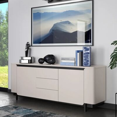 Forte Vodol Beige - Sideboard - 3 Schubladen & Stauraum Forte Vodol Beige - Sideboard - 3 Schubladen & Stauraum
