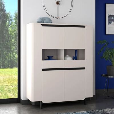 Forte Vodol beige Vitrine - Highboard mit Glastüren Forte Vodol beige Vitrine - Highboard mit Glastüren