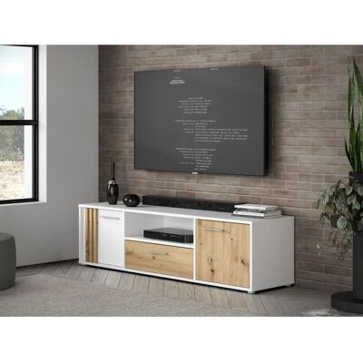 FORTE Cardigan TV-Board - Weiß / Artisan Eiche - 162,6 cm - Matt FORTE Cardigan TV-Board - Weiß / Artisan Eiche - 162,6 cm - Matt