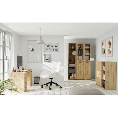 Schreibtisch Forte Goldsboro - Artisan Eiche, 4 Schubladen Schreibtisch Forte Goldsboro - Artisan Eiche, 4 Schubladen