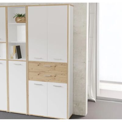 Forte Keflav Aktenschrank - FSC-zertifiziert - 4 Türen - Modernes Design Forte Keflav Aktenschrank - FSC-zertifiziert - 4 Türen - Modernes Design
