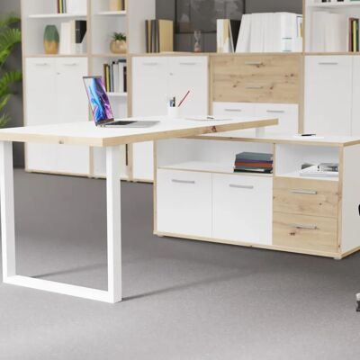 Forte Keflav Schreibtisch - Rechteckig, FSC-Holz, U-Gestell Forte Keflav Schreibtisch - Rechteckig, FSC-Holz, U-Gestell