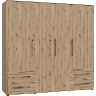 Forte Mokkaris Kleiderschrank - 3-4 Türen, Braun, 205x58x200cm Forte Mokkaris Kleiderschrank - 3-4 Türen, Braun, 205x58x200cm